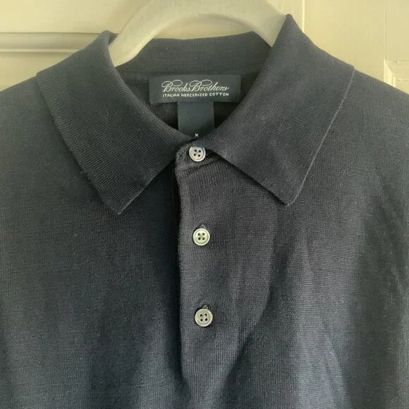 NWT Brooks Brothers Mercerized Cotton Polo Sweater - Picture 2 of 5